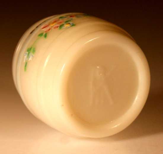 Kruger Glass on Milk Glass Cotton Ball Jar