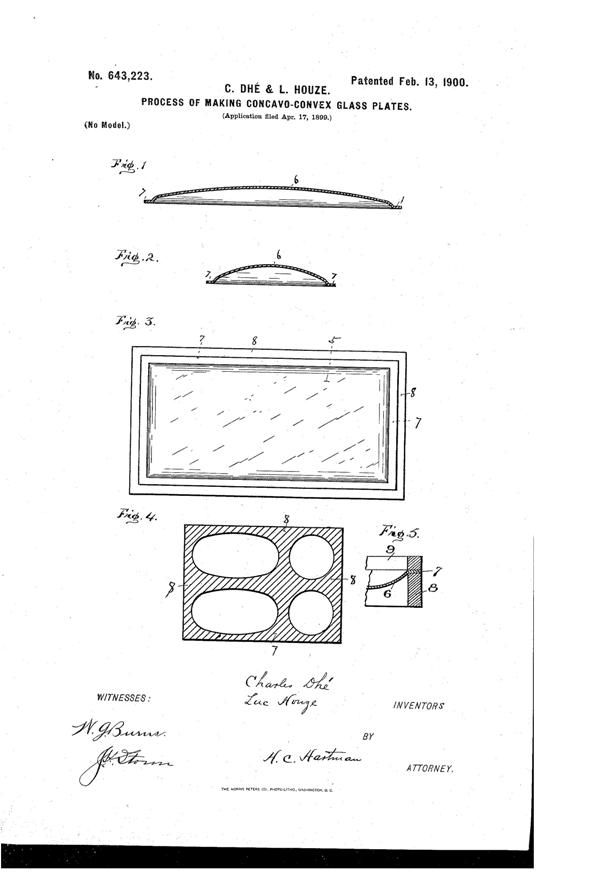 Houze Concavo-Convex Glass Plates Patent  643223-1