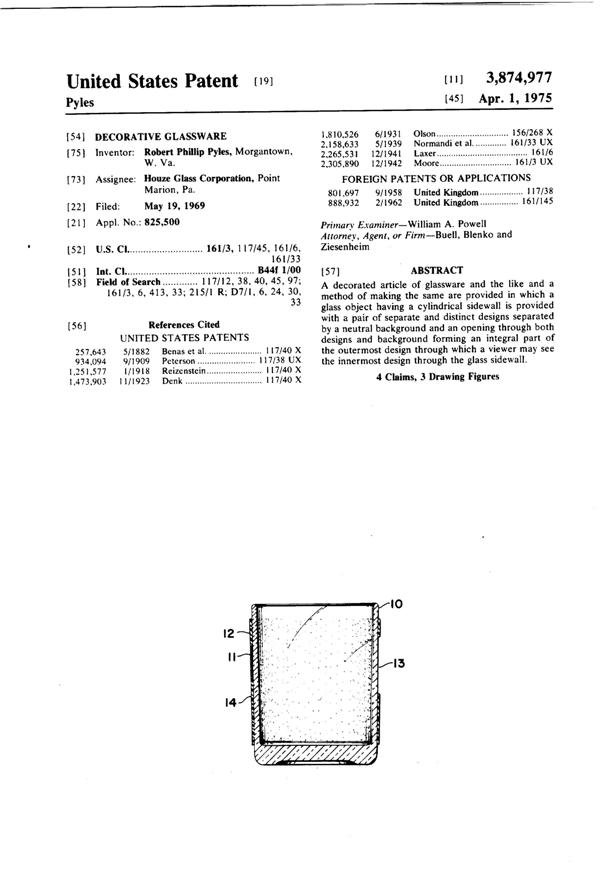 Houze Decorative Glassware Patent 3874977-1