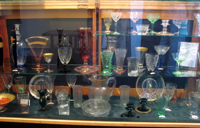 Maryland Glass Co. Display at Allegany County Museum