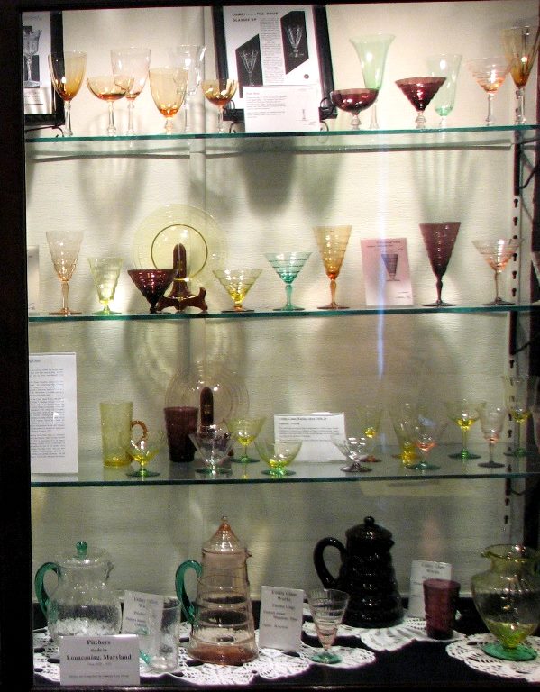 Lonaconing Glass Display (2) at Allegany County Museum