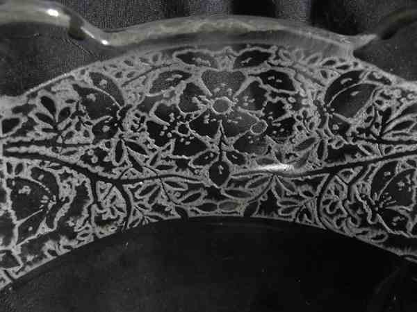 Unknown Butterfly & Floral Brocade Etch on Indiana #602.5 Rose Bowl