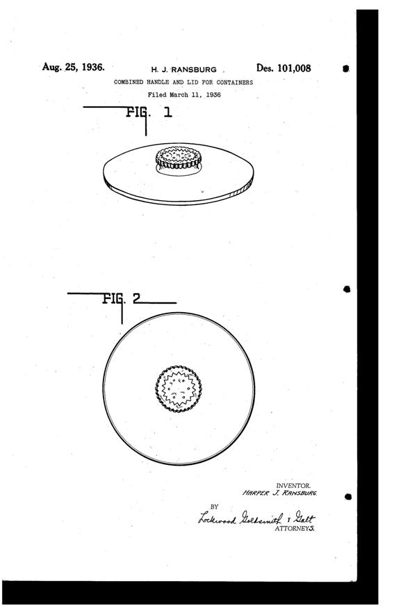 Ransburg Handle and Lid Design Patent D101008-1