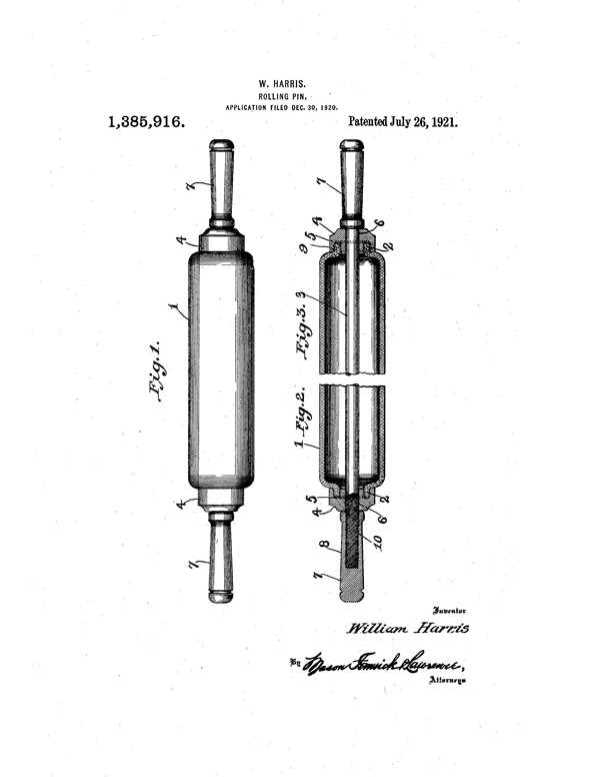 Imperial Manufacturing Rolling Pin Patent 101385916-1