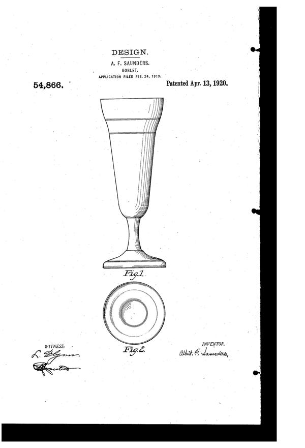 Benedict Goblet Design Patent D 54866-1