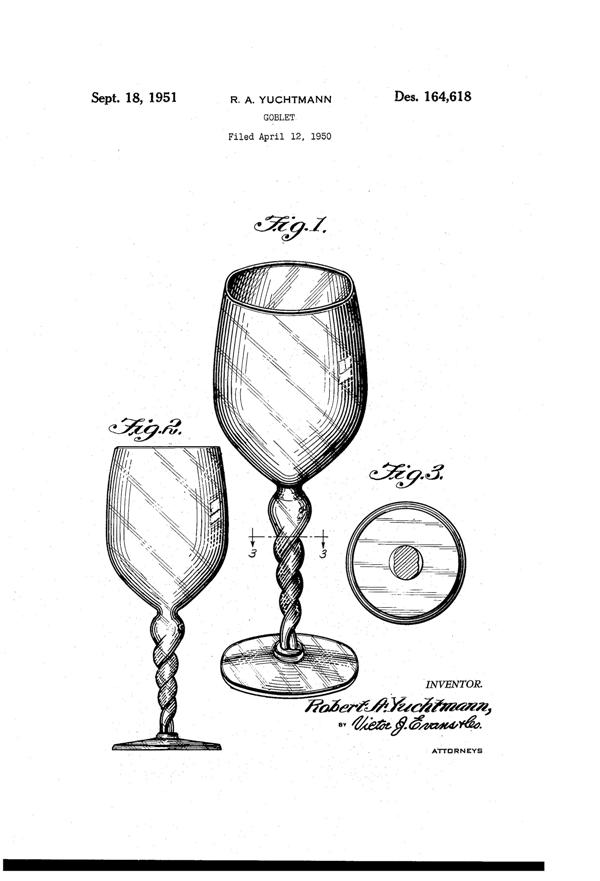 Yuchtmann Goblet Design Patent D164618-1