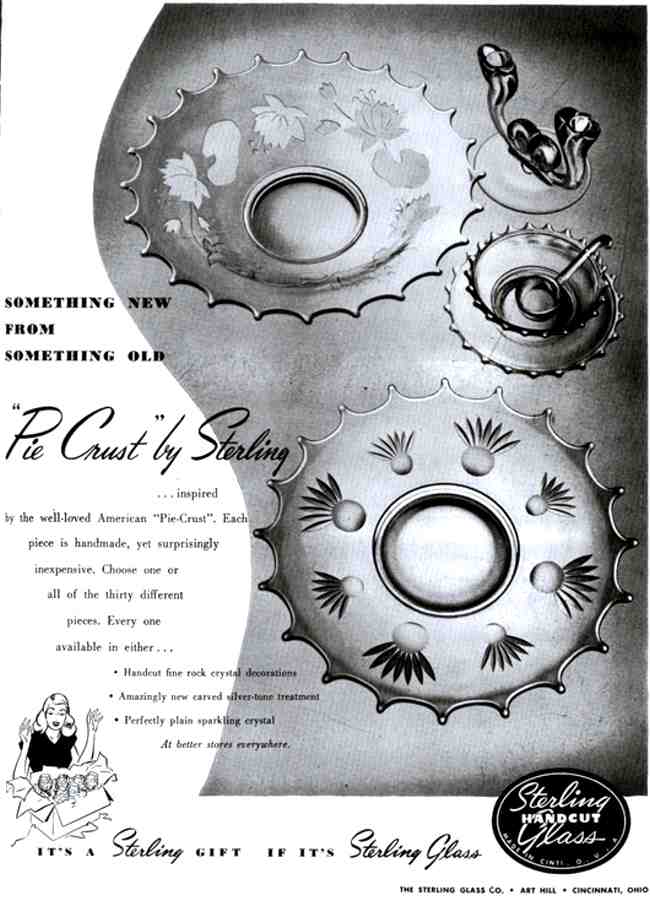 Sterling Glass Co. Pie Crust Pattern Advertisement 1947