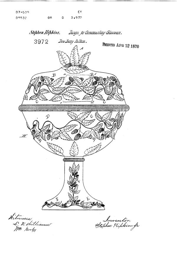 Belmont Covered Compote Design Patent D  3972-1