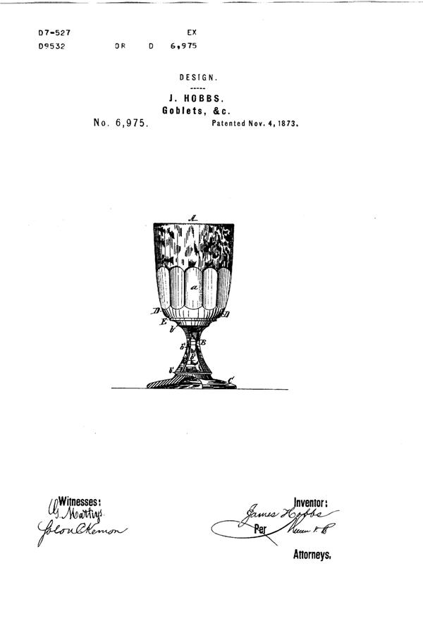 Belmont Goblet Design Patent D  6975-1