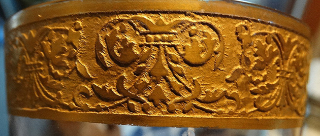 Lotus Unknown Gold Border on Lotus #1096 GE Peacock Vase