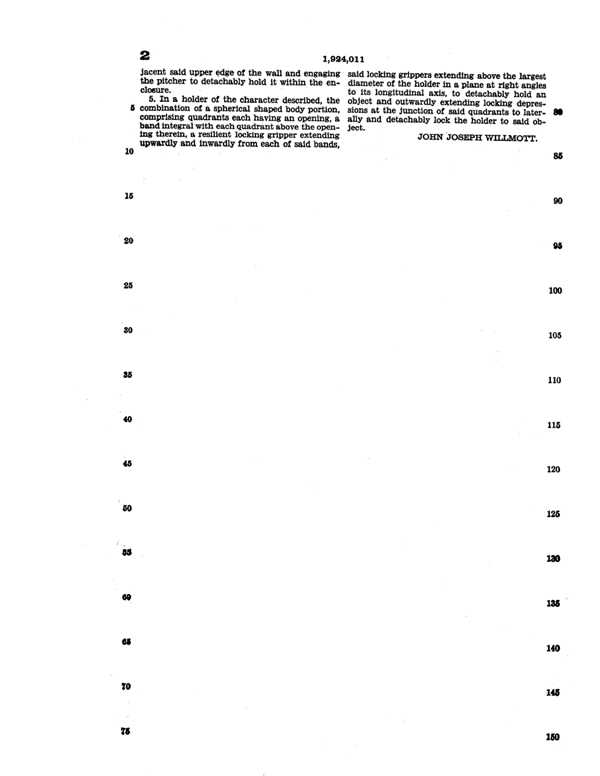 Farber Holder Patent 1924011-3