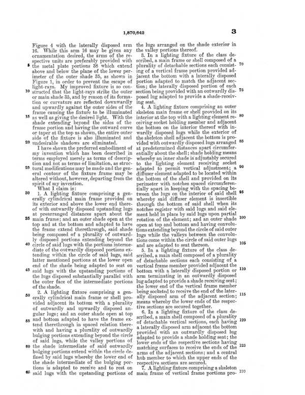 Beardslee Chandelier Light Fixture Patent 1870642-6