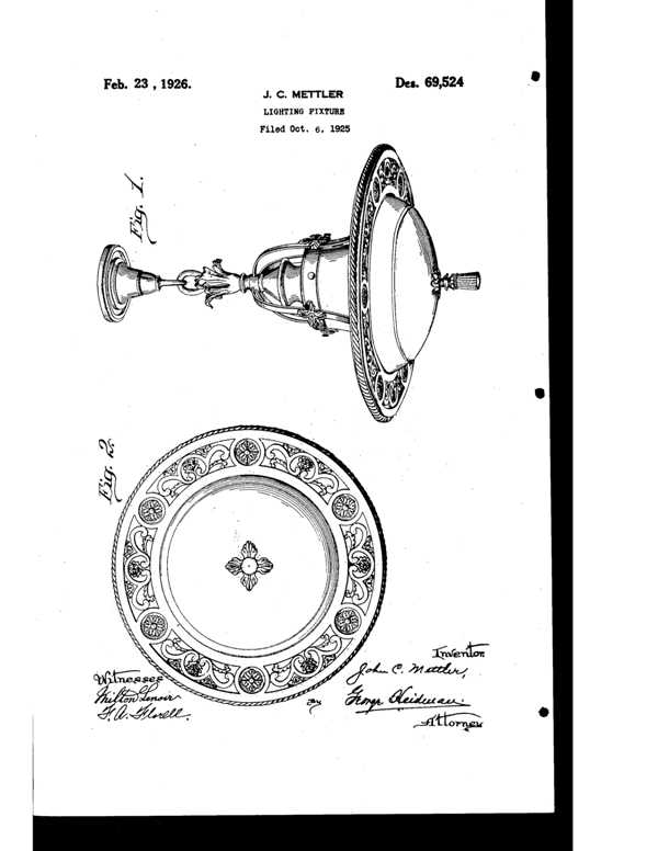 Beardslee Chandelier Light Fixture Design Patent D 69524-1