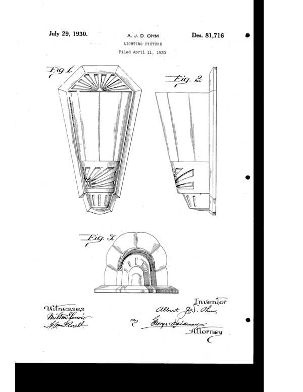 Beardslee Chandelier Light Fixture Design Patent D 81716-1