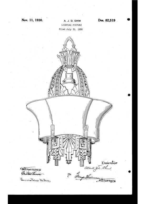 Beardslee Chandelier Light Fixture Design Patent D 82519-1