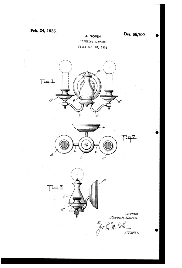 Centre Lighting Fixture Mfg. Light Fixture Design Patent D 66700-1