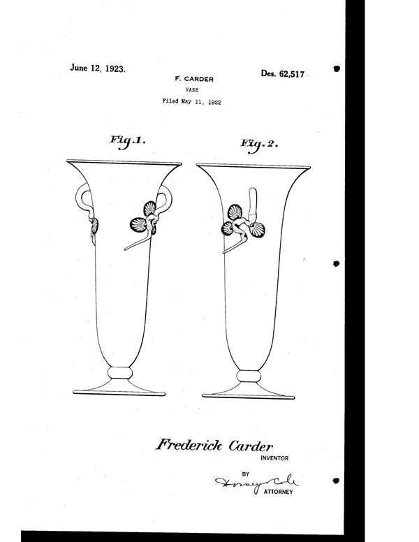 Steuben Vase Design Patent 62520-1