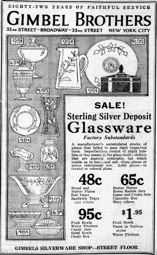 Sterling Silver Deposit Glassware Advertisement