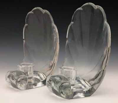 New Martinsville # 671 Shell Candlesticks
