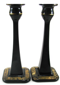 Cambridge #  68 Candlestick with Gold Encrusted Decoration