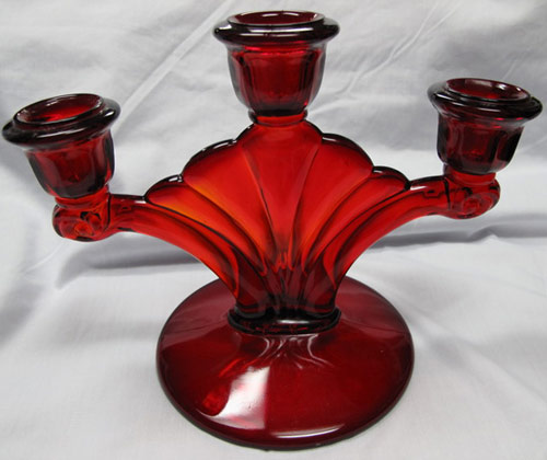Paden City # 890 Crow's Foot Triple Candleholder