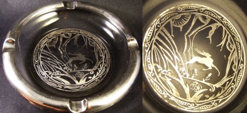 Rockwell Silver Fawn Decoration on Unknown Ashtray