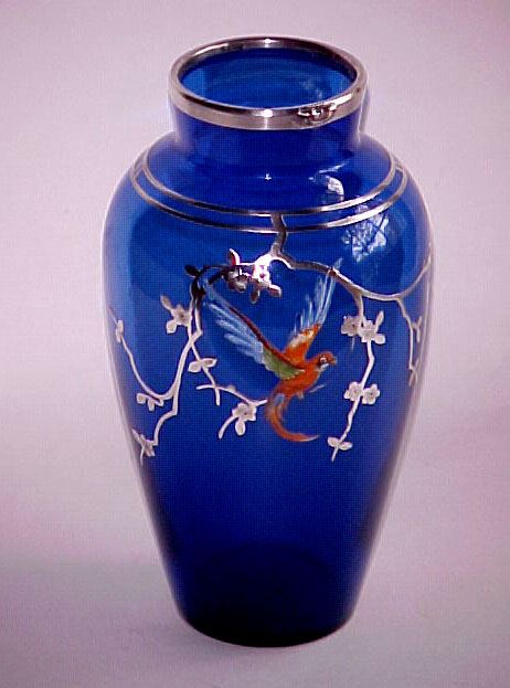Rockwell Decoration on Unknown Cobalt Vase