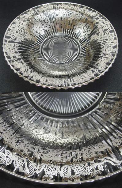 Silver City Unknown Overlay on Heisey Ridgeleigh Bowl