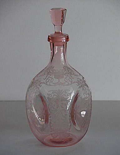 Cambridge #1070 Pinch Decanter w/ # 695 or #710 Etch