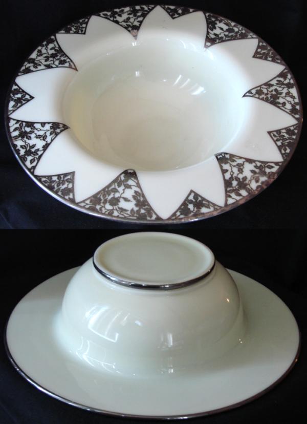Cambridge #  39 Special Article Flat Rim Bowl w/ Silver Overlay