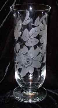 Duncan & Miller # 506 Vase with Passion Flower Intaglio Etch