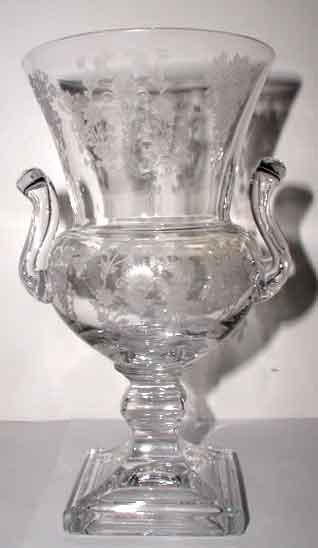 Duncan & Miller #  65 Handled Urn with First Love Etching