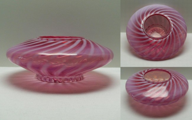 Fenton # 201 Cranberry Opalescent Special  Rose Bowl