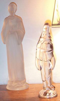 Fostoria Madonna & St. Francis Figurines