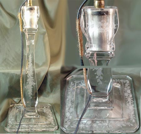 Fostoria #  25-1/2 Candle Base Converted to a Lamp