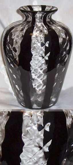 Fry Crystal & Black Vase