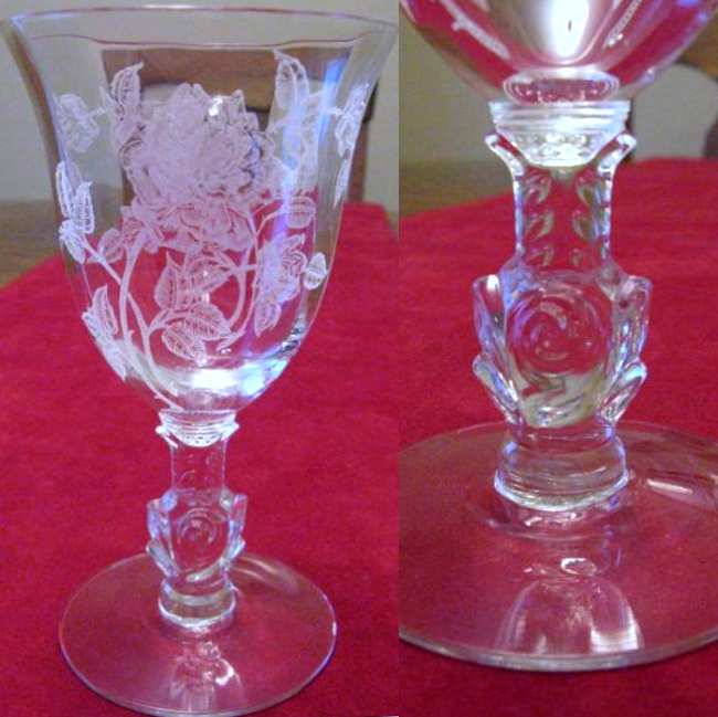 Heisey #5072 Rose Stem w/ #515 Rose Etch