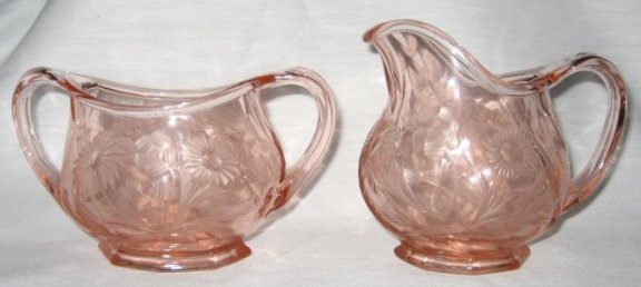 Heisey #1252 Twist Cream and Sugar