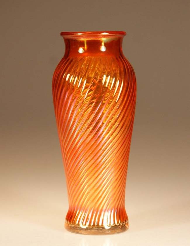 Imperial # 140 Rubigold Spiral Vase