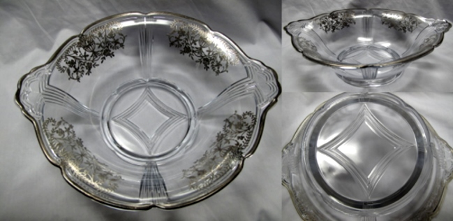 Imperial # 588 Pie Crust Bowl w/ Unknown Silver Overlay