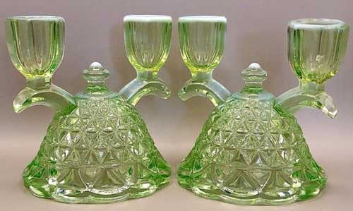 Imperial # 749 Laced Edge "Katy" Twin Candle Holders