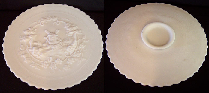 Imperial Windmill Plate in Milk Glass