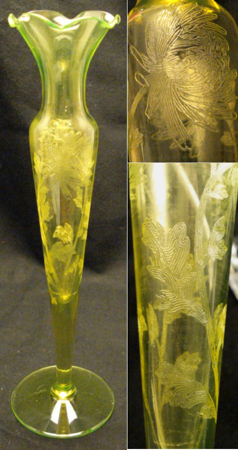 Tiffin #R-   17 Vase with Aster Etch