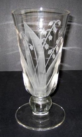 Tiffin #17350 Tub Vase w/ Lily of the Valley Carving