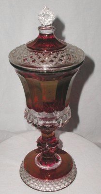 Westmoreland #1943 Footed Urn w/ Ruby Stain