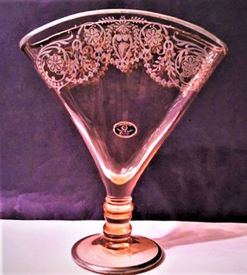 Westmoreland #1708 Fan Vase w/ National Silver Deposit Ware Label