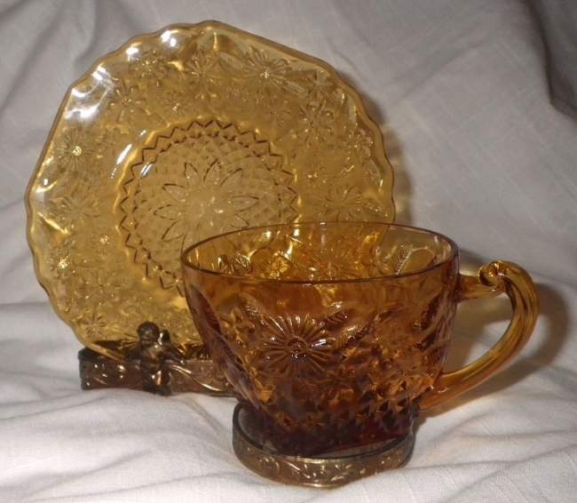 Indiana # 618 Pineapple & Floral Cup & Saucer