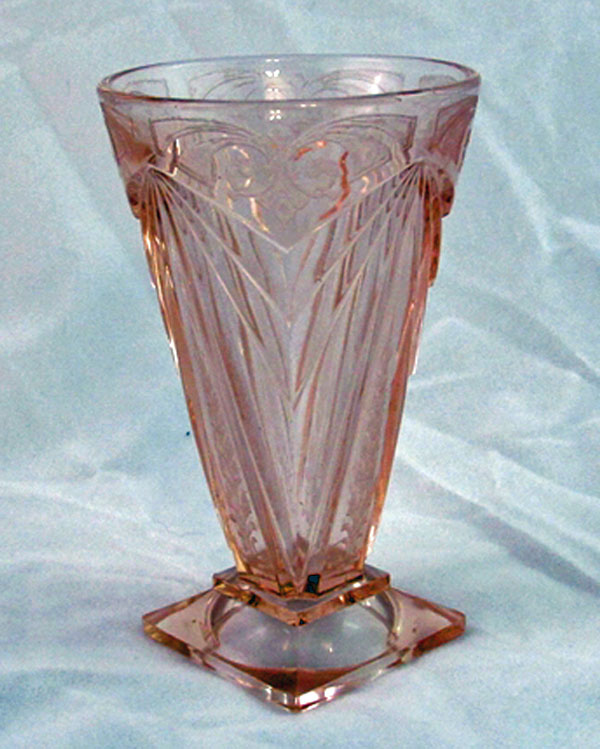 Indiana # 610 Pyramid Tumbler w/ Unknown Floral Etch