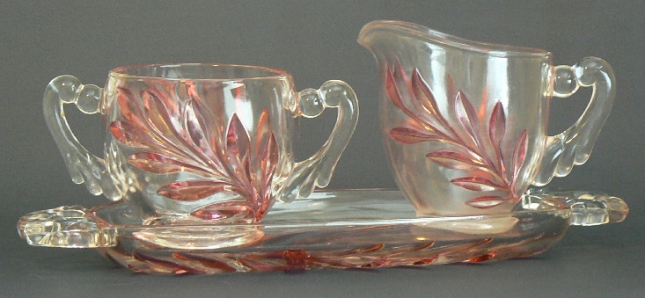 Indiana #1008 Willow Creamer, Sugar & Tray
