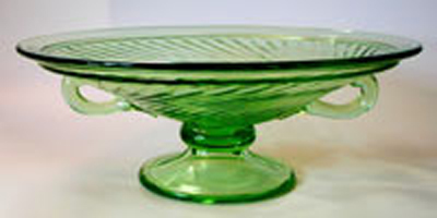 Indiana #   5 Spiral Optic Handled Compote